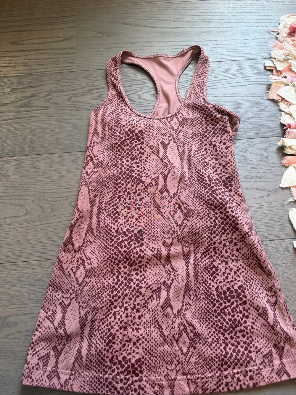 lululemon athletica Pink Snake-Print Racerback Mini Dress